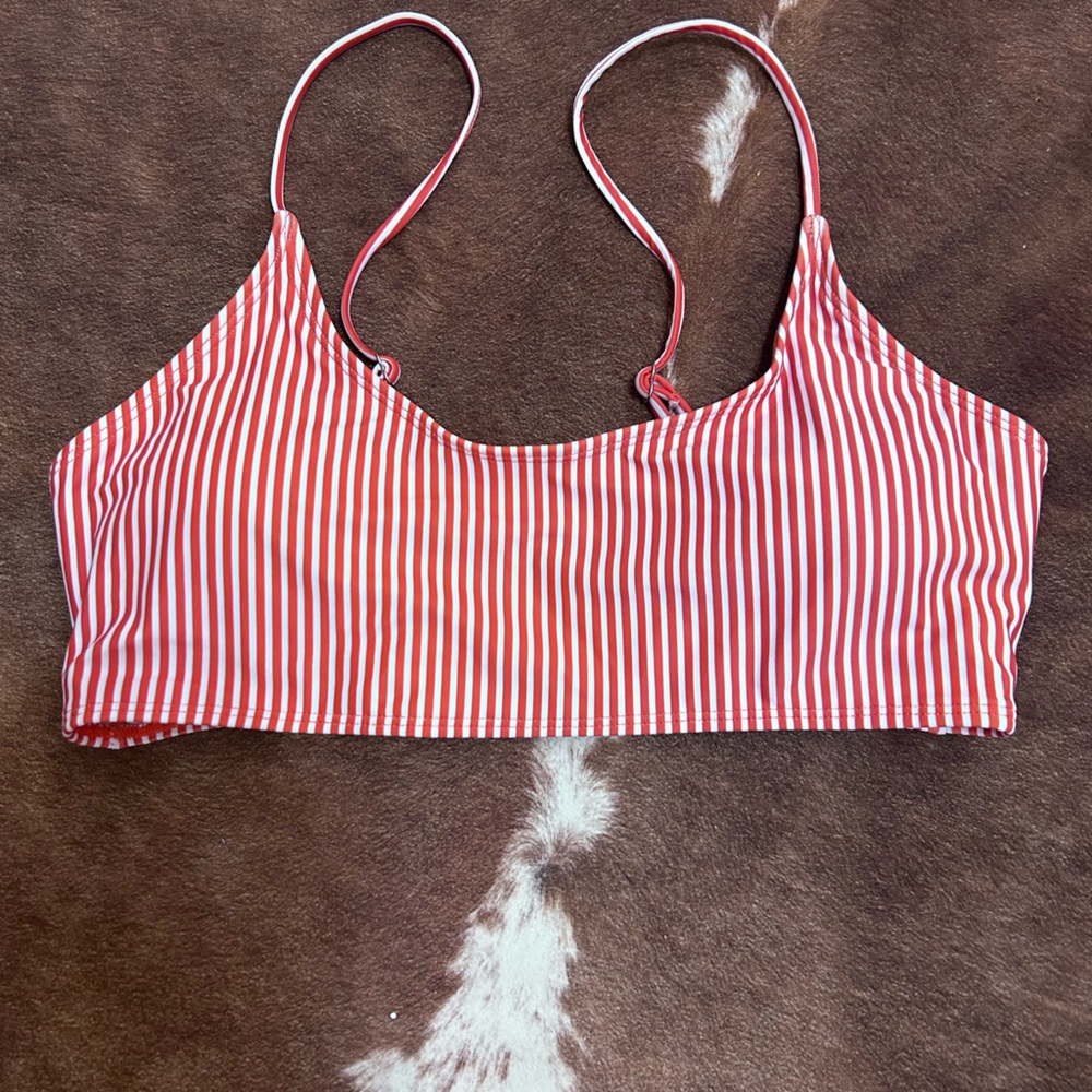 stripped bikini top